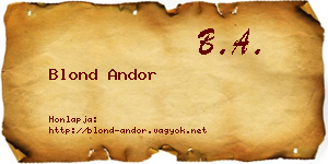 Blond Andor névjegykártya